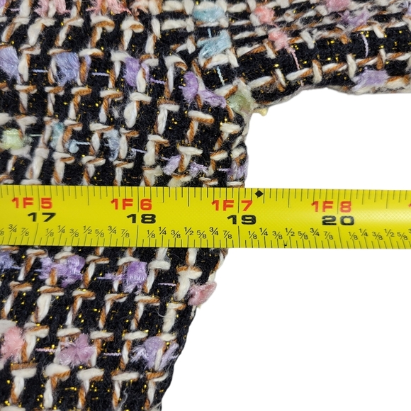 Sag Harbor Tweed Blazer Size 8 P Multi Color Metallic Zip Front Slip Pockets - Picture 7 of 9